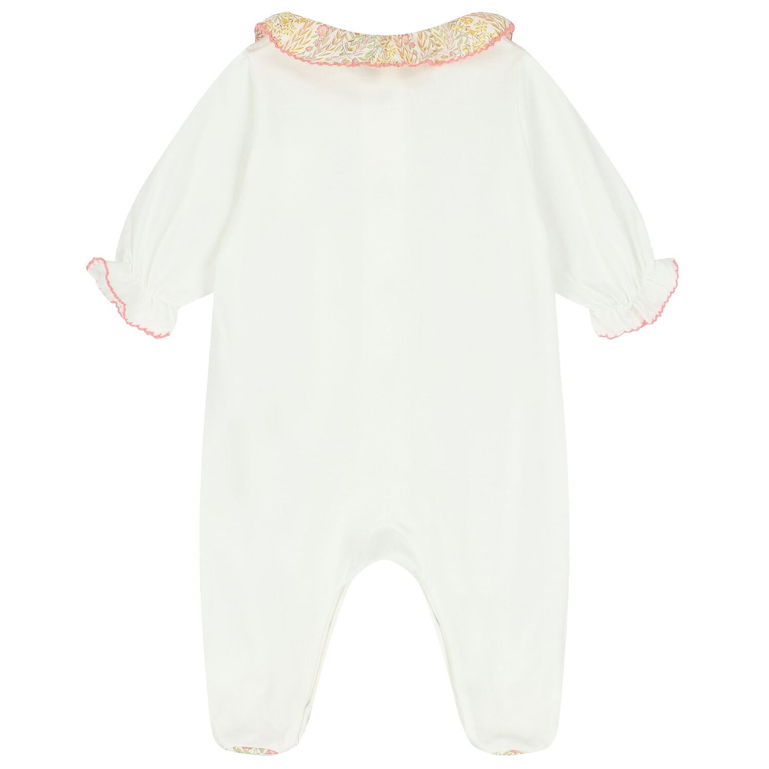 Baby Girls Ivory & Pink Liberty Babygrow, 2, hi-res