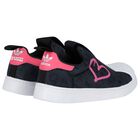 Girls Black & Pink Superstar 360 Trainers, 1, hi-res