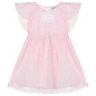 Girls Pink Embellished Tulle Dress, 1, hi-res