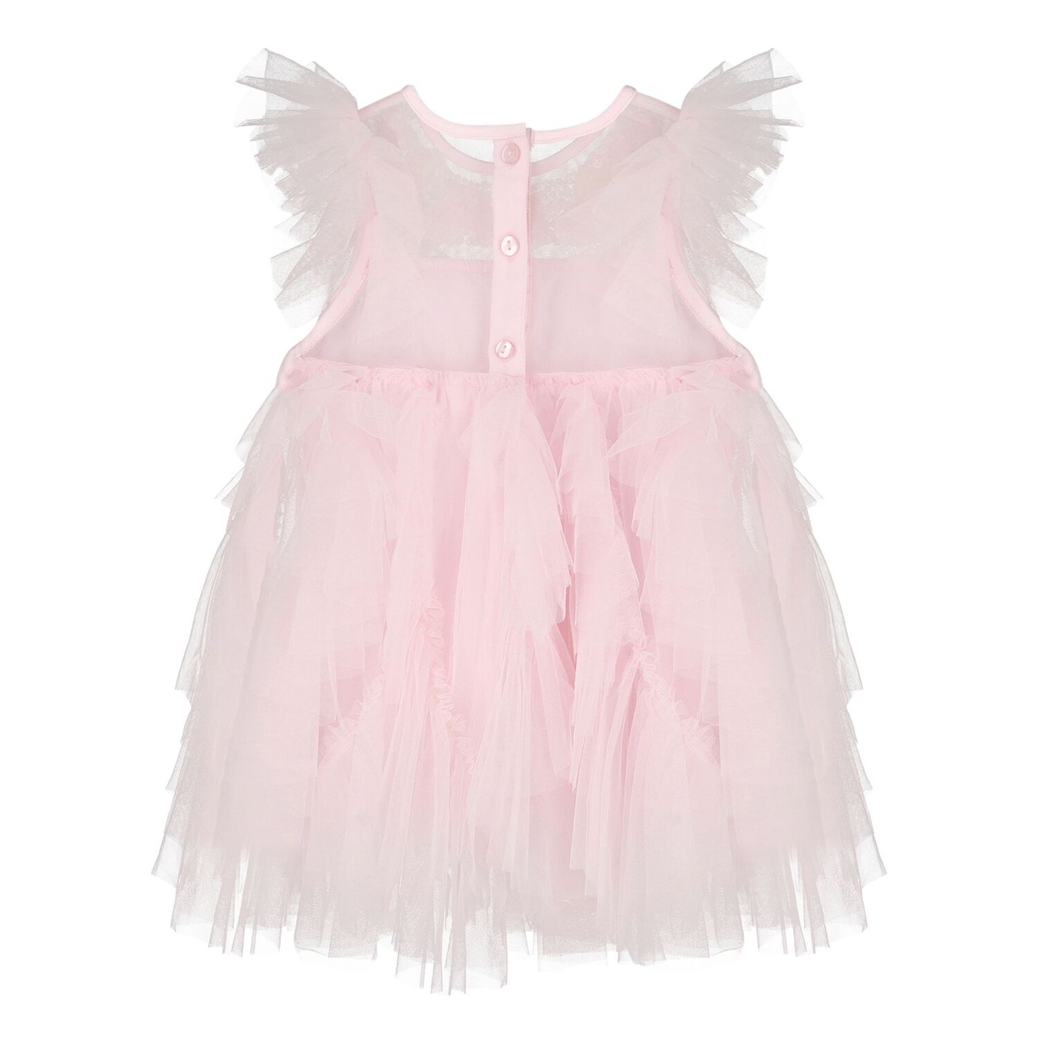 Baby Girls Pink Ruffled Tulle Dress Set, 1, hi-res