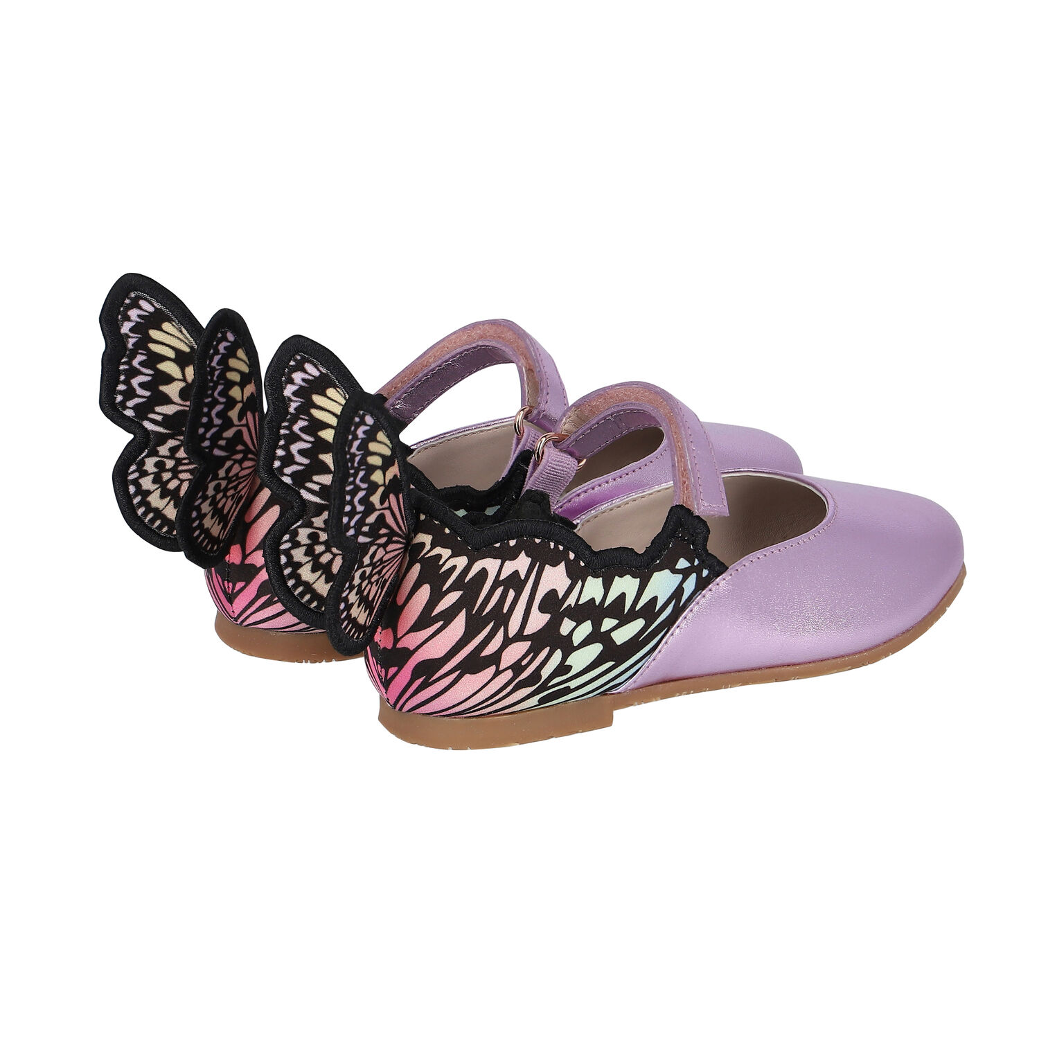 Younger Girls Metallic Purple Ballerina Shoes, 1, hi-res