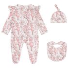 Baby Girls White & Pink Africa Babygrow Gift Set, 1, hi-res