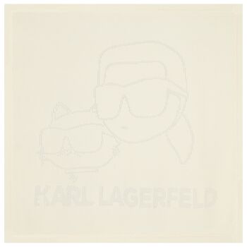 Ivory Karl & Choupette Knit Baby Blanket