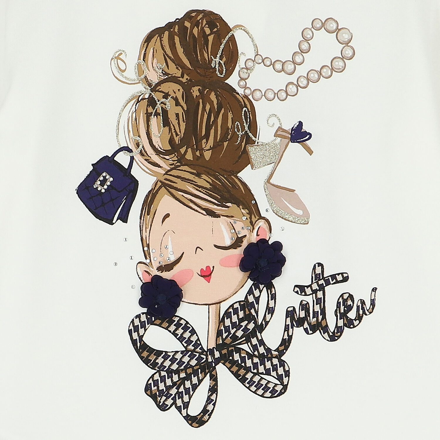 Girls Ivory Long Sleeve Top, 3, hi-res