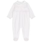 Baby Girls White & Pink Dots Babygrow, 2, hi-res