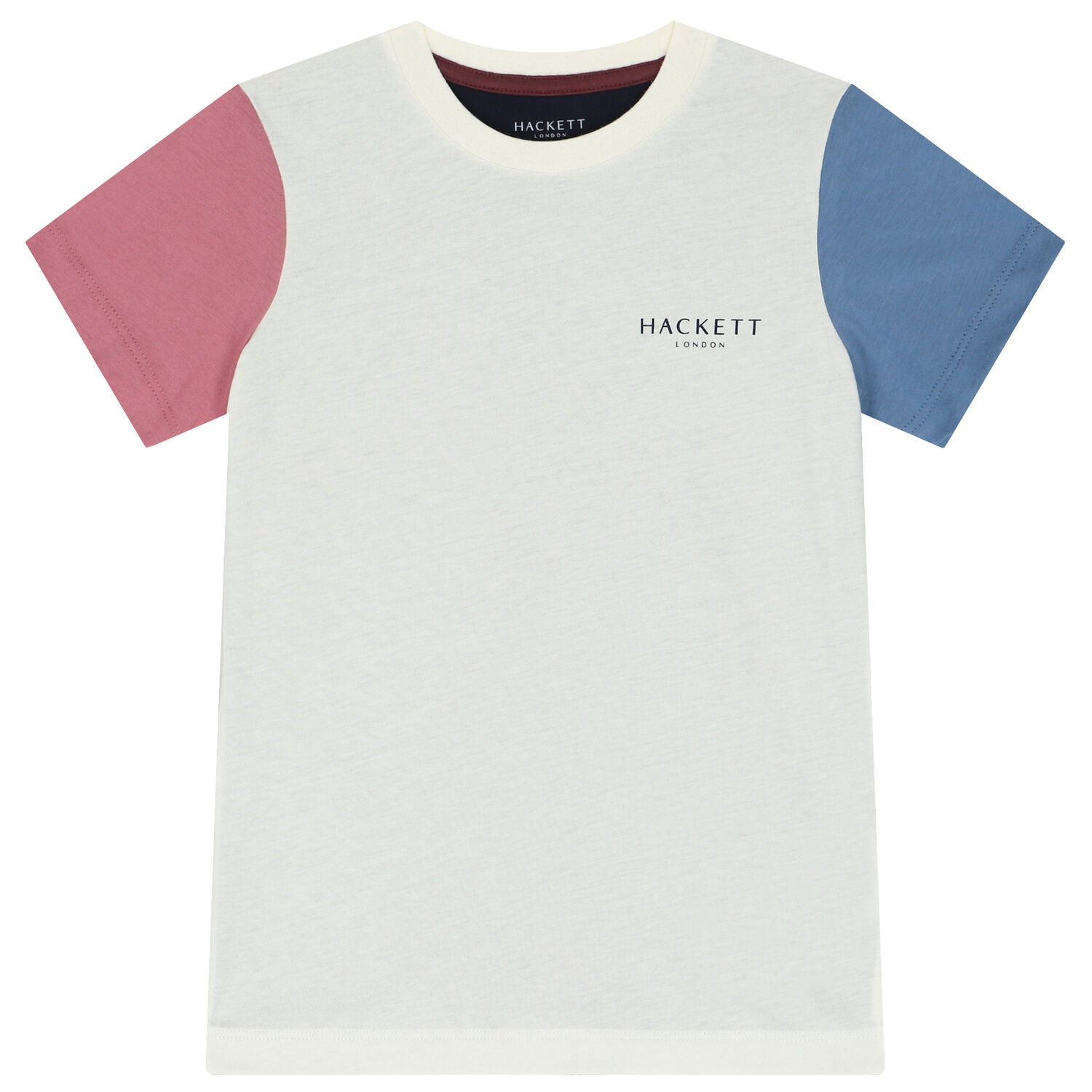 Boys Ivory & Navy Blue Logo T-Shirt, 1, hi-res