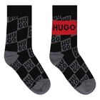 Boys White & Black Logo Socks ( 2-Pack ), 1, hi-res