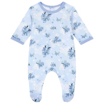Baby Boys Blue Logo Babygrow