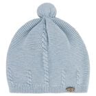 Baby Boys Blue Logo Knitted Hat, 2, hi-res