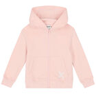 Girls Pink Logo Zip Up Top, 1, hi-res
