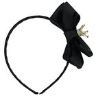 Girls Black Bow Headband, 5, hi-res