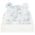 Baby Boys White & Blue Africa Hat & Mittens Set, 1, hi-res