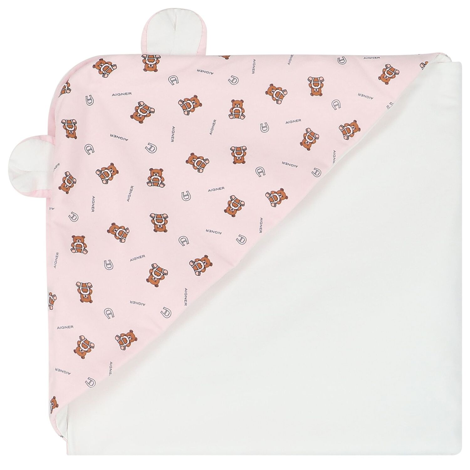 Baby Girls White & Pink Logo Babygrow Set, 1, hi-res