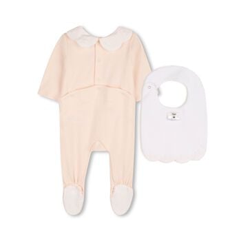 Baby Girls Pink & White Logo Babygrow Gift Set