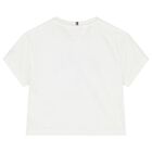 Girls White Rhinestone Logo T-Shirt , 3, hi-res