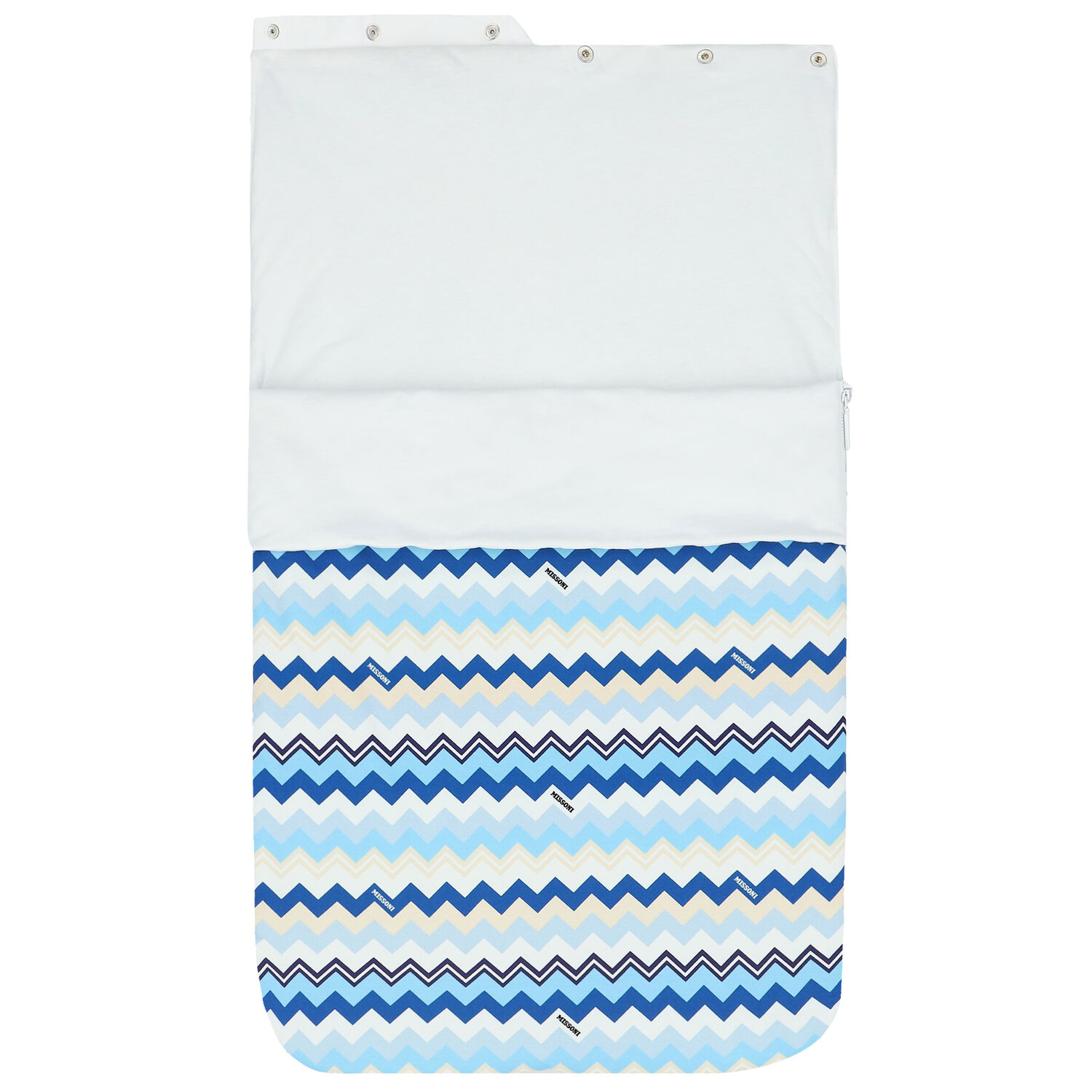 Blue & White Zigzag Baby Nest, 1, hi-res