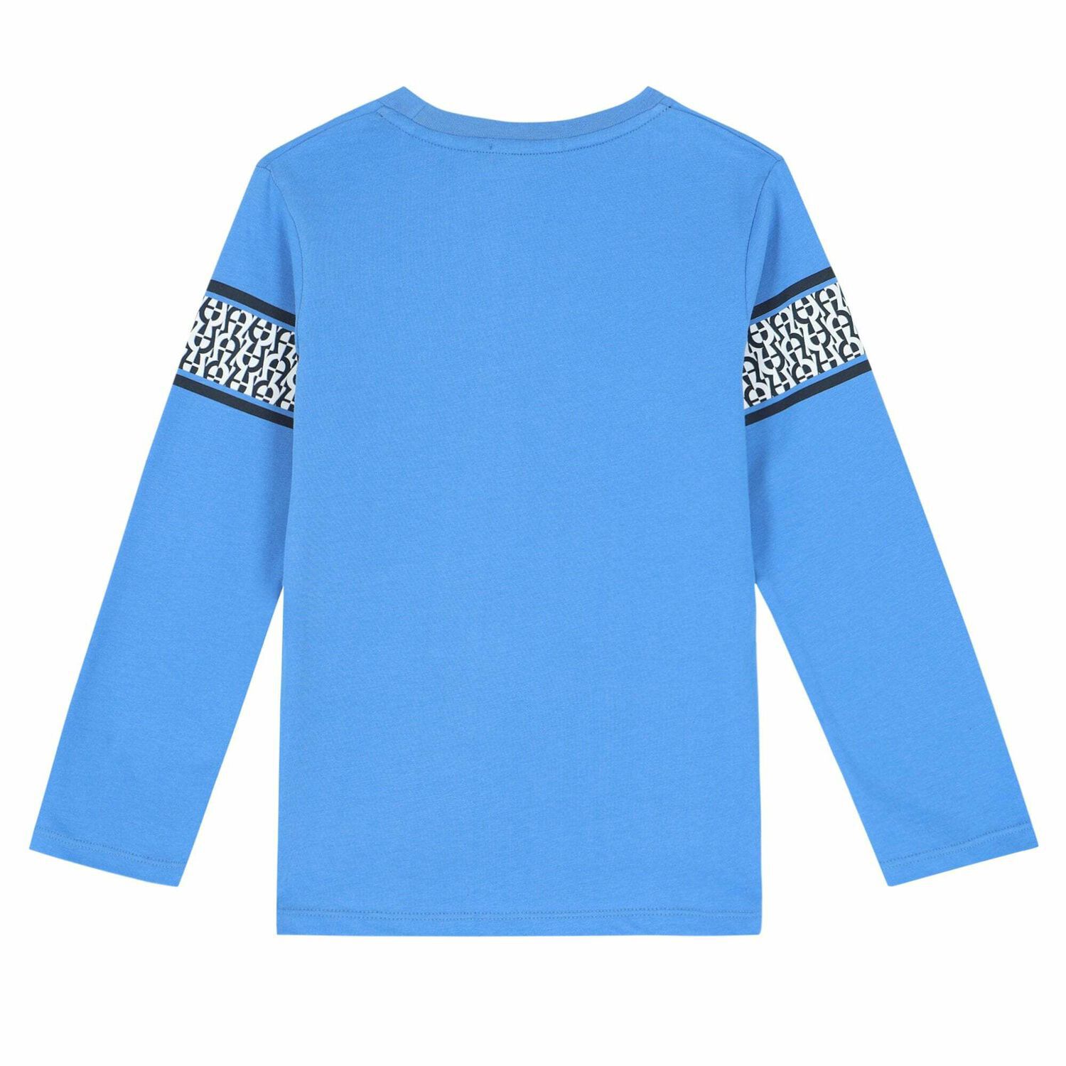 Boys Blue Logo Long Sleeve Top, 1, hi-res
