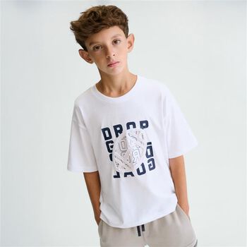 Boys White American Football T-Shirt