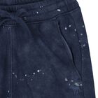 Boys Navy Blue Paint Splatter Joggers, 1, hi-res
