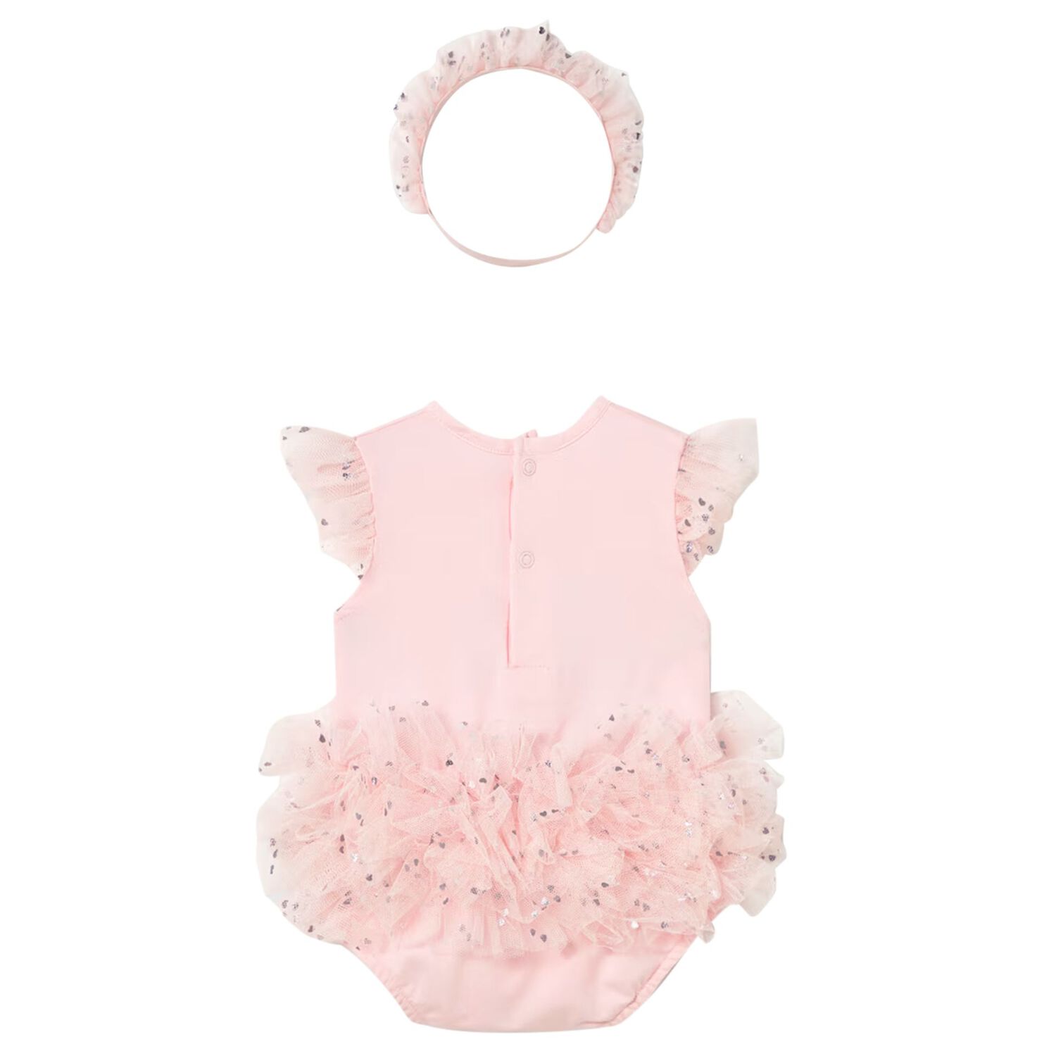 Baby Girls Pink Teddy Bear Bodysuit Dress Set, 2, hi-res