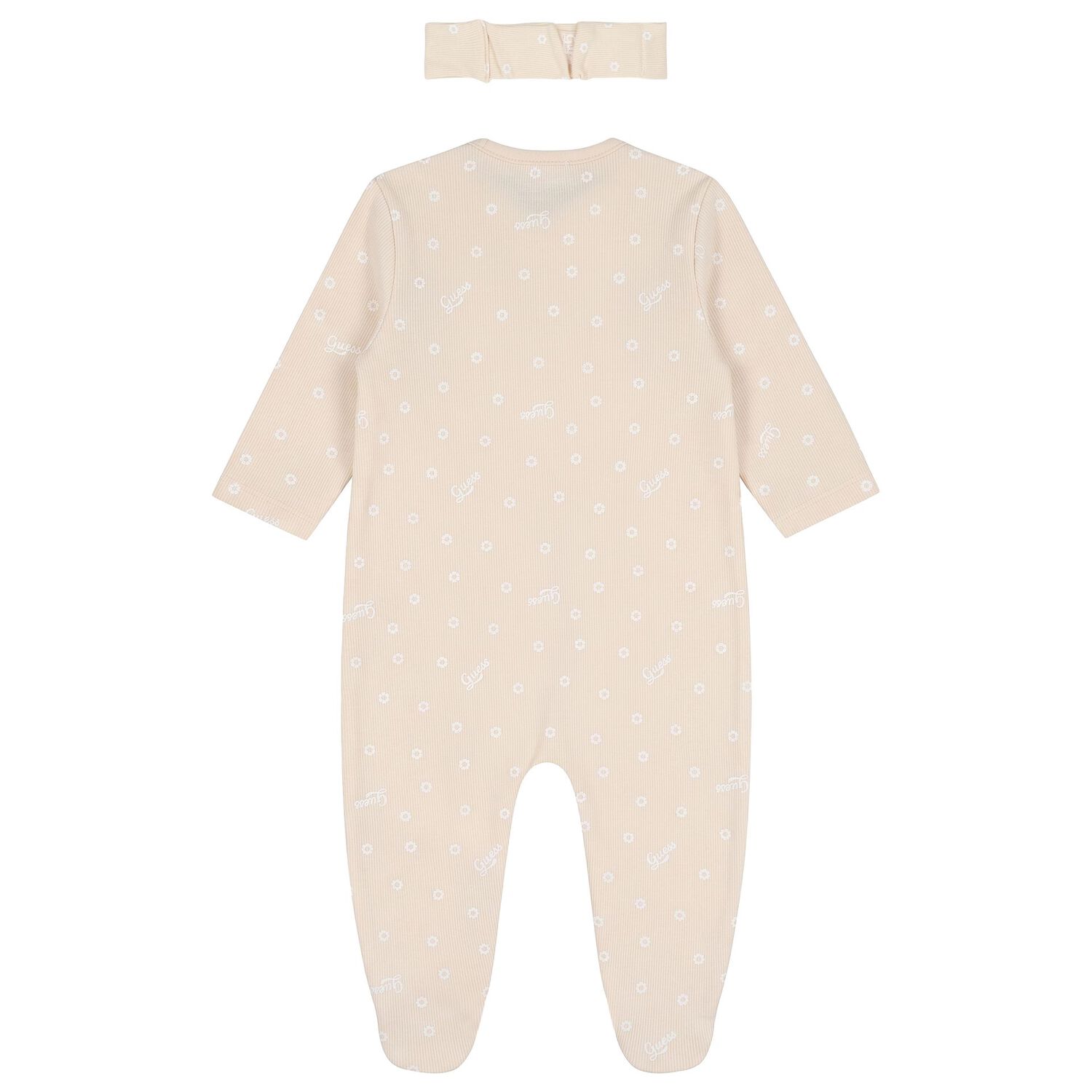 Baby Girls Beige Floral Babygrow Gift Set, 1, hi-res