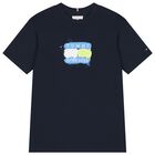 Boys Navy Blue Logo T-Shirt, 1, hi-res