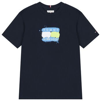 Boys Navy Blue Logo T-Shirt
