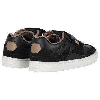 Boys Black Logo Trainers