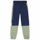 Boys Navy & Green Logo Joggers, 1, hi-res