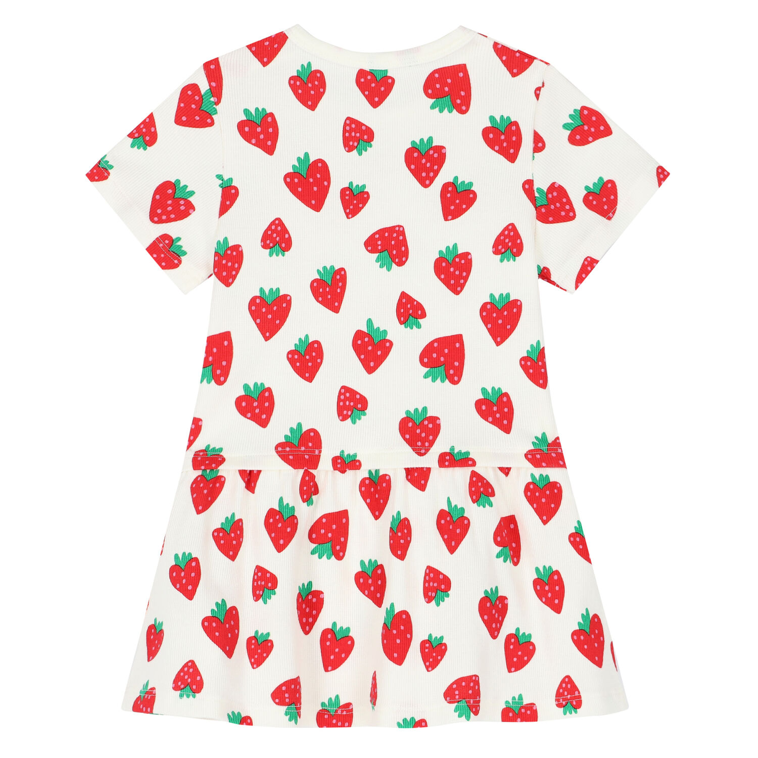 Younger Girls Ivory Strawberry Dress, 1, hi-res