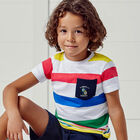 Boys White & Navy Shorts Set, 1, hi-res
