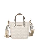 Girls Ivory & Gold Logo Bag, 1, hi-res