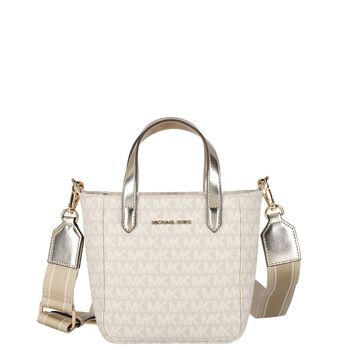 Girls Ivory & Gold Logo Bag