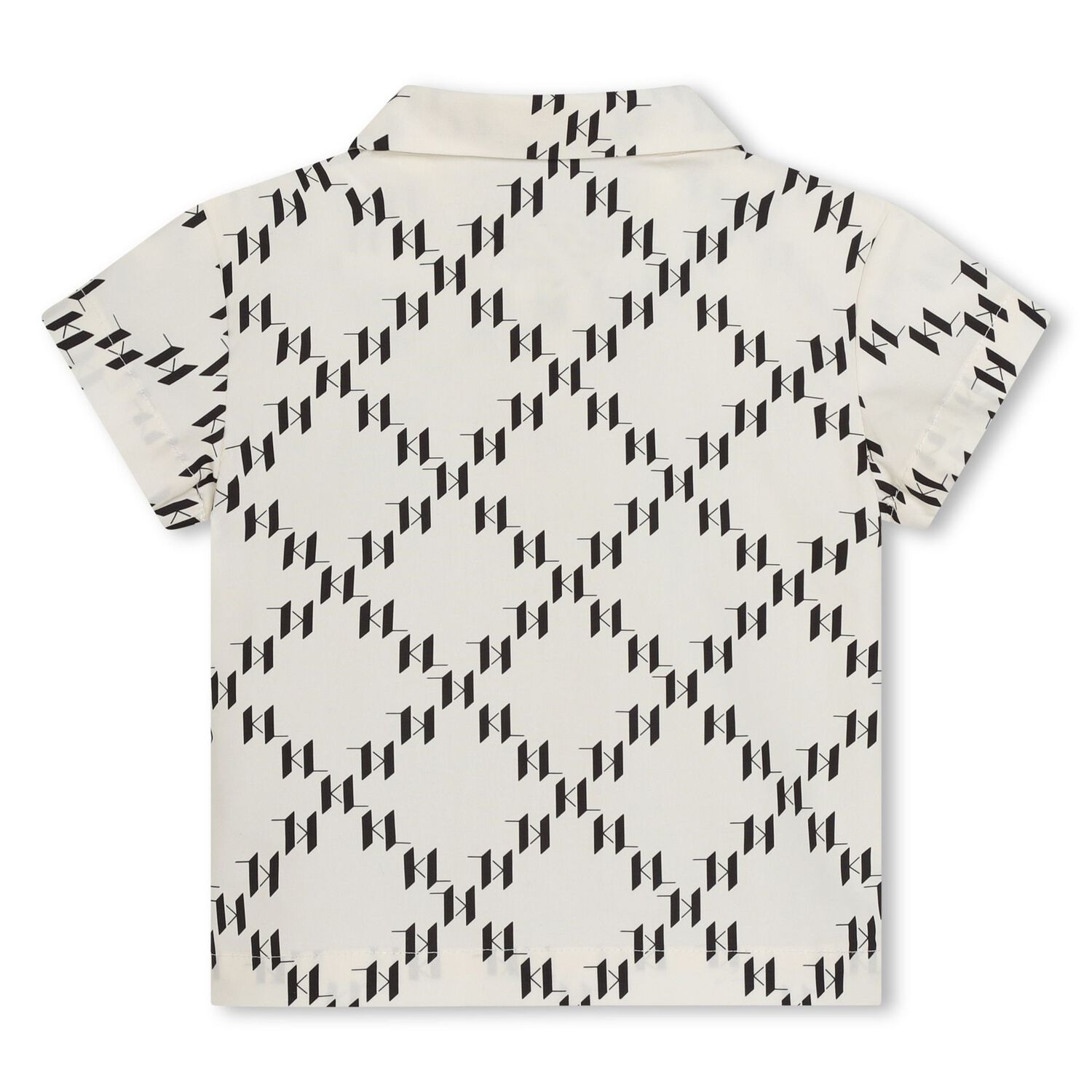 Younger Boys Ivory & Black Monogram Logo Shorts Set, 1, hi-res