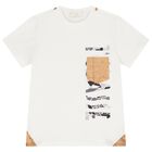 Boys White & Beige Geo Map Shorts Set, 1, hi-res