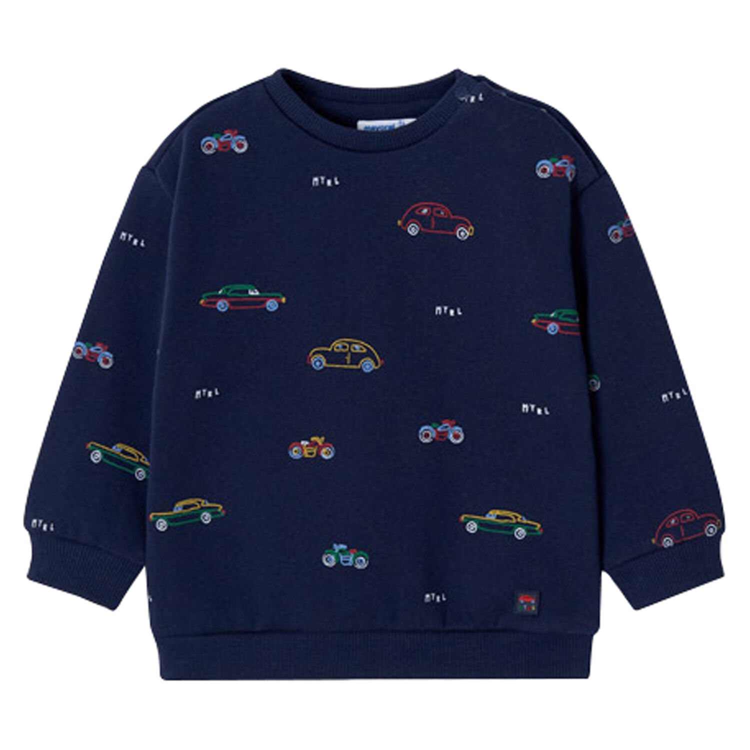 Baby Boys Navy Vehicles Sweatshirt, 1, hi-res