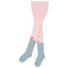 Girls Pink & Blue Heart Tights, 1, hi-res