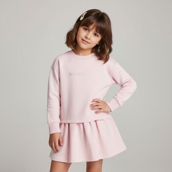 Girls Pink Logo Dress