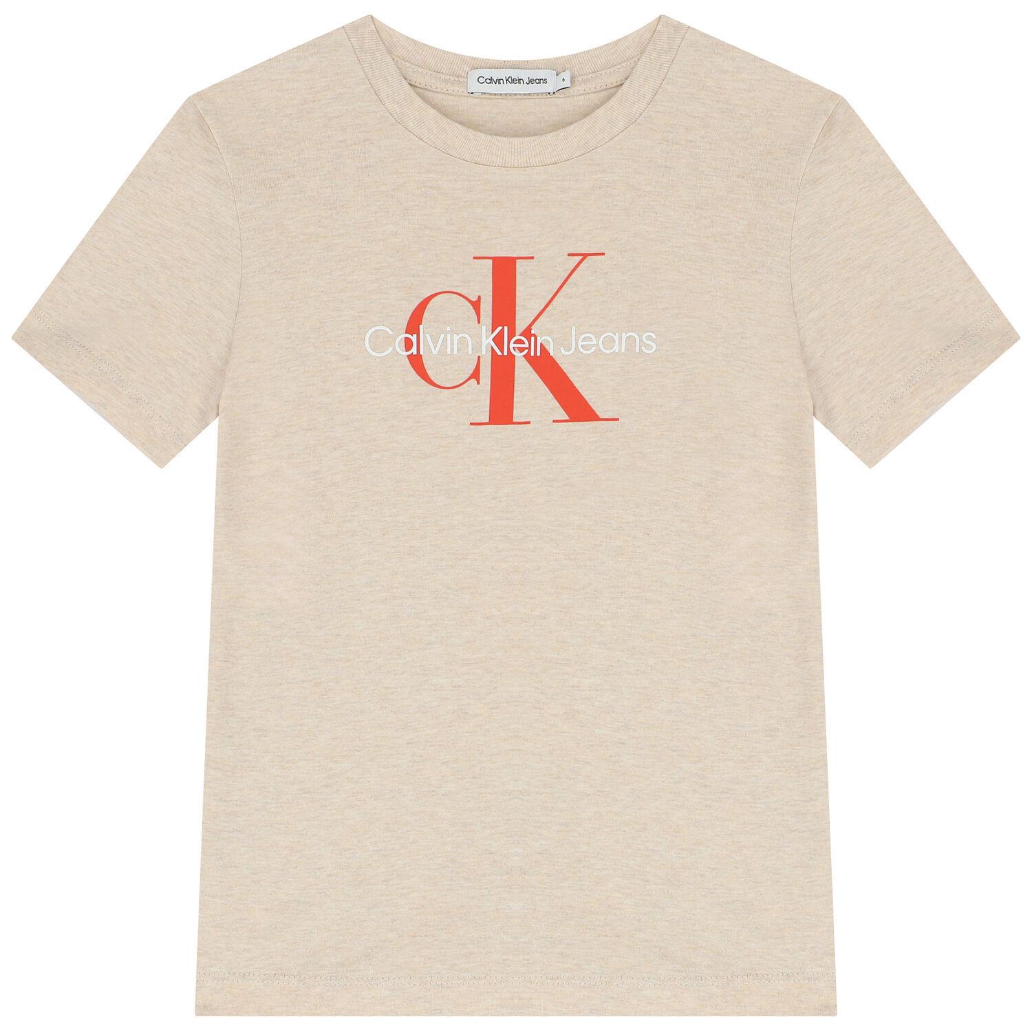 Boys Beige Logo T-Shirt, 1, hi-res