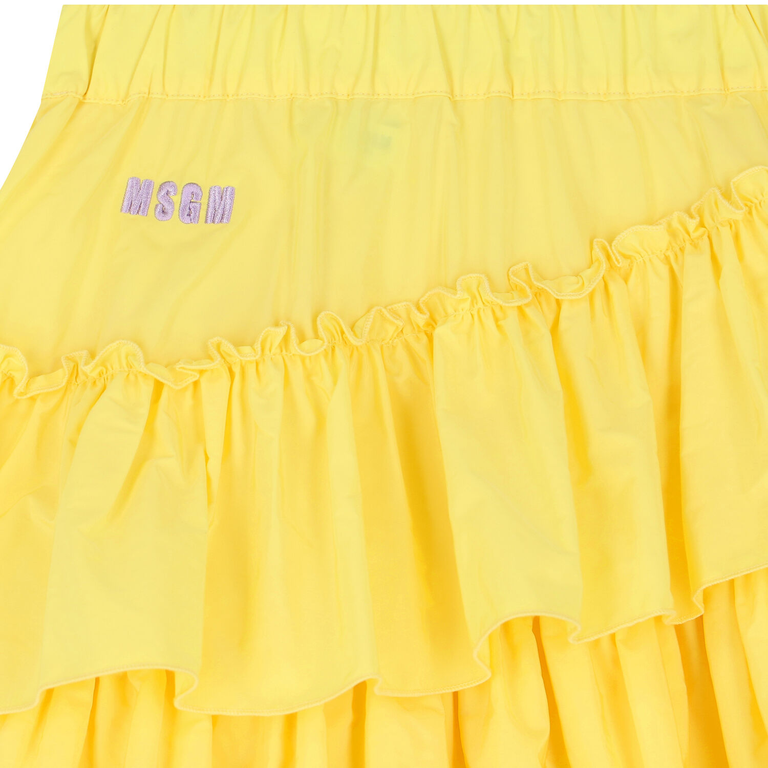 Girls Yellow Ruffled Logo Skirt, 1, hi-res image number null