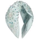 Girls Blue Crystal & Bead Headband, 1, hi-res