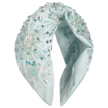 Girls Blue Crystal & Bead Headband