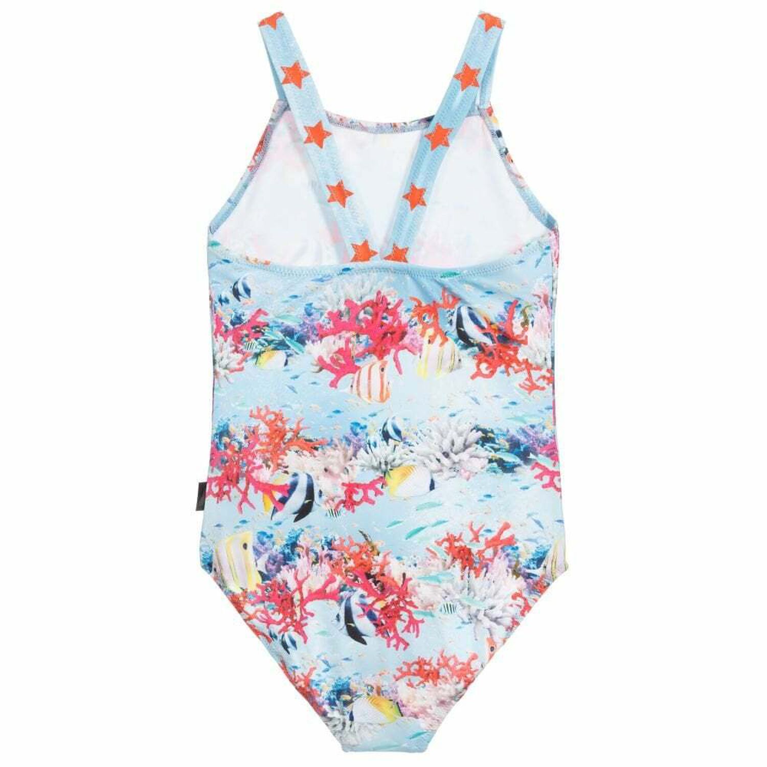 Girls Blue Printed Swimsuit, 1, hi-res
