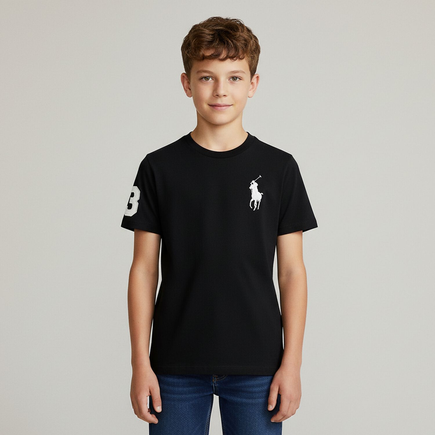 Boys Black Logo T-Shirt, 1, hi-res image number null