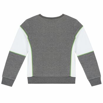 Boys Grey & White Logo Sweatshirt
