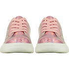 Girls Pink Hearts Trainers, 1, hi-res