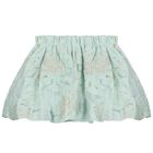 Girls Green Jacquard Skirt Set, 1, hi-res