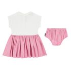 Baby Girls Pink & White Logo Dress Set, 1, hi-res