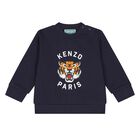 Younger Boys Navy Blue Tiger Tracksuit, 1, hi-res