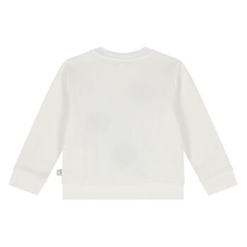 Younger Girls Ivory Flower Sweatshirt